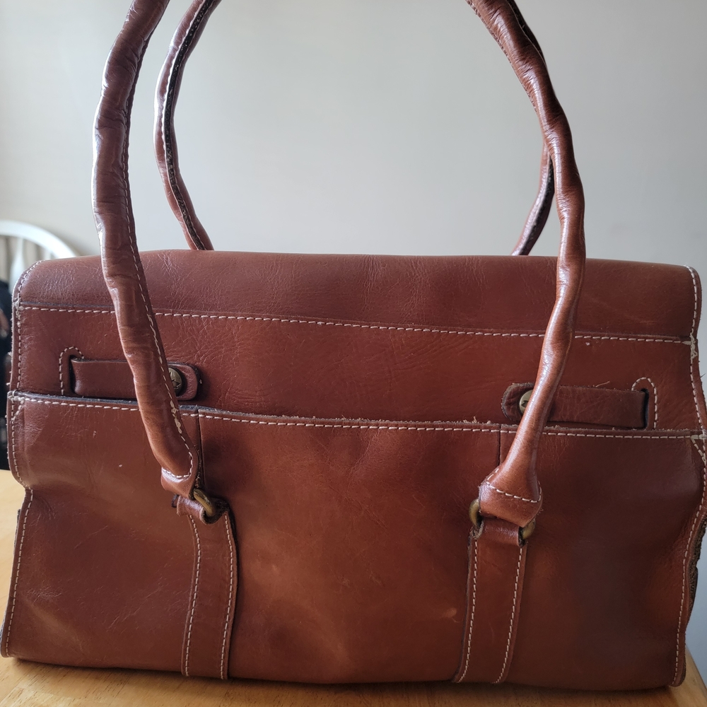 Patricia Nash Brown Leather Satchel - Picture 2 of 7